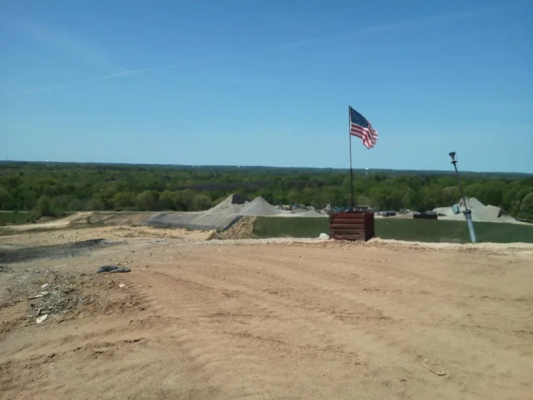 landfill survey project with USA flag